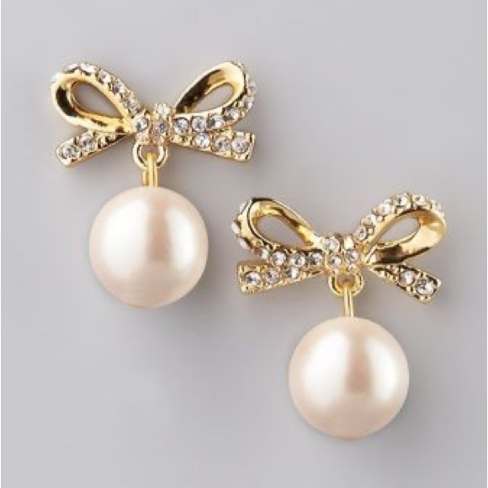 Kate Spade Bows + Pearls Earrings - Picture 2 of 3